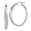 Sterling Silver Polished Twisted Oval Hoop Earrings - 35 mm