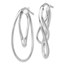 Sterling Silver Polished Twisted Oval Hoop Earrings - 39.5 mm