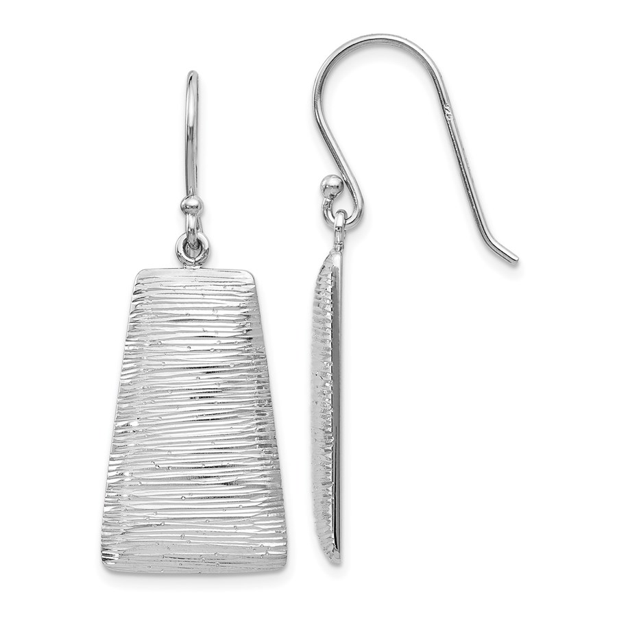 Sterling Silver Radiant Essence Shepherd Hook Earrings - 40 mm