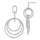 Sterling Silver Rh-plated D/C Post Dangle Earrings - 52.2 mm