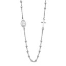 Sterling Silver Rhod-pl Cross Medal Necklace - 24.5 in.