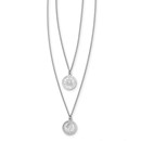 Sterling Silver Rhod-plated Coin Multi-Strand Necklace - 16 in.