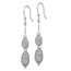 Sterling Silver Rhodium-plated Beaded Dangle Earrings - 66 mm