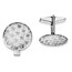 Sterling Silver Rhodium-plated Cuff Links - Crosshatch