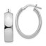 Sterling Silver Rhodium-plated Oval Hoop Earrings - 23.75 mm