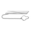 Sterling Silver Rhodium-plated Stripe Design Chain Tie Bar