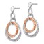 Sterling Silver Rose Gold RP D/C Post Dangle Earring - 41 mm