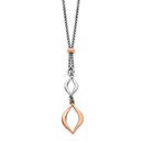 Sterling Silver & Rose-tone w/1.5in ext. Necklace - 15.5 in.