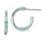 Sterling Silver RP Aqua Enameled Hoop Earrings - 17.5 mm