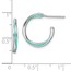 Sterling Silver RP Aqua Enameled Hoop Earrings - 17.5 mm