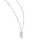 Sterling Silver RP & Brushed Necklace - 27 in.