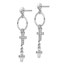 Sterling Silver RP CZ Cross Dangle Earrings - 45.05 mm