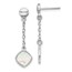 Sterling Silver RP MOP Post Dangle Earring - 31.25 mm