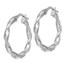 Sterling Silver Scratch-finish Twisted Hoop Earrings - 26.5 mm