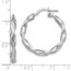 Sterling Silver Scratch-finish Twisted Hoop Earrings - 26.5 mm