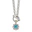 Sterling Silver Swiss Blue Topaz & Diamond Toggle Neck - 18 in.