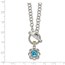 Sterling Silver Swiss Blue Topaz & Diamond Toggle Neck - 18 in.