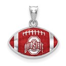 Sterling Silver The Ohio State Univ. Enameled Football Pendant