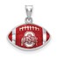 Sterling Silver The Ohio State Univ. Enameled Football Pendant