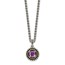 Sterling Silver w/ 14K Accent Amethyst Necklace - 18 in.