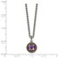 Sterling Silver w/ 14K Accent Amethyst Necklace - 18 in.