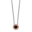 Sterling Silver w/ 14K Accent Garnet Slide - 18 in.