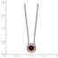 Sterling Silver w/ 14K Accent Garnet Slide - 18 in.