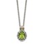 Sterling Silver w/ 14K Accent Peridot Pendant - 18 in.