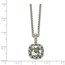 Sterling Silver w/ 14k Polished Green Quartz Pendant - 18 in.