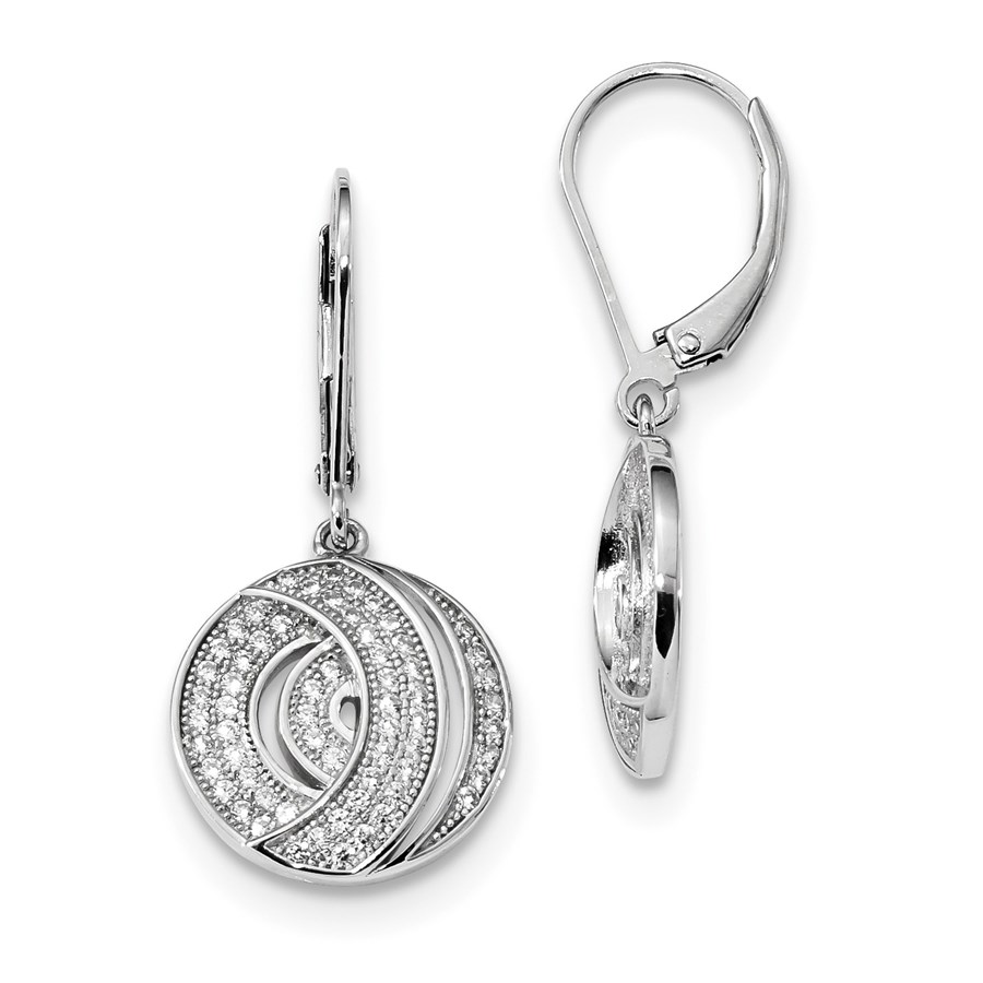 Buy Sterling Silver And Zirconia Circle Leverback Earrings Apmex 8493