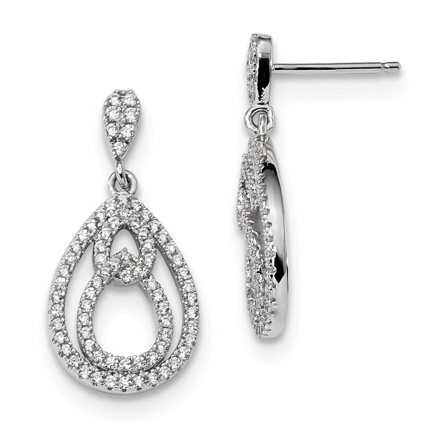 Buy Sterling Silver And Zirconia Dangle Earrings 25 Mm Apmex 0429