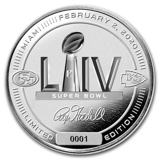 Buy Super Bowl LIV NFL 1 oz Silver Flip Coin 49ers vs. Chiefs APMEX
