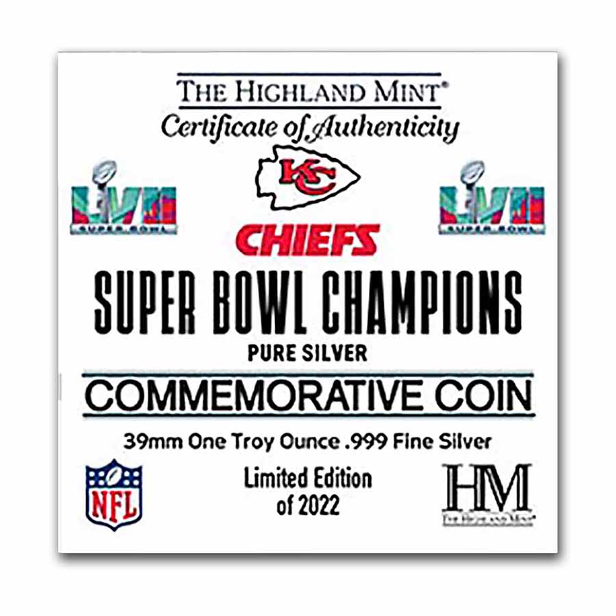 Buy Super Bowl LVII 1 Oz Silver Champion Coin: Kansas City Chiefs | APMEX