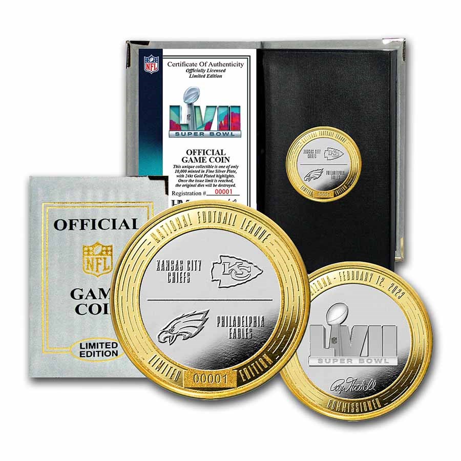 Super Bowl LVII Official 2-Tone Flip Coin - Chiefs vs Eagles