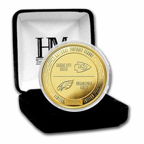 Highland Mint Chiefs / Eagles Super Bowl LVII Gold Flip Coin ,Round