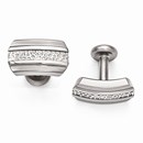 Titanium & Sterling Silver Brushed & Polished Cuff Links