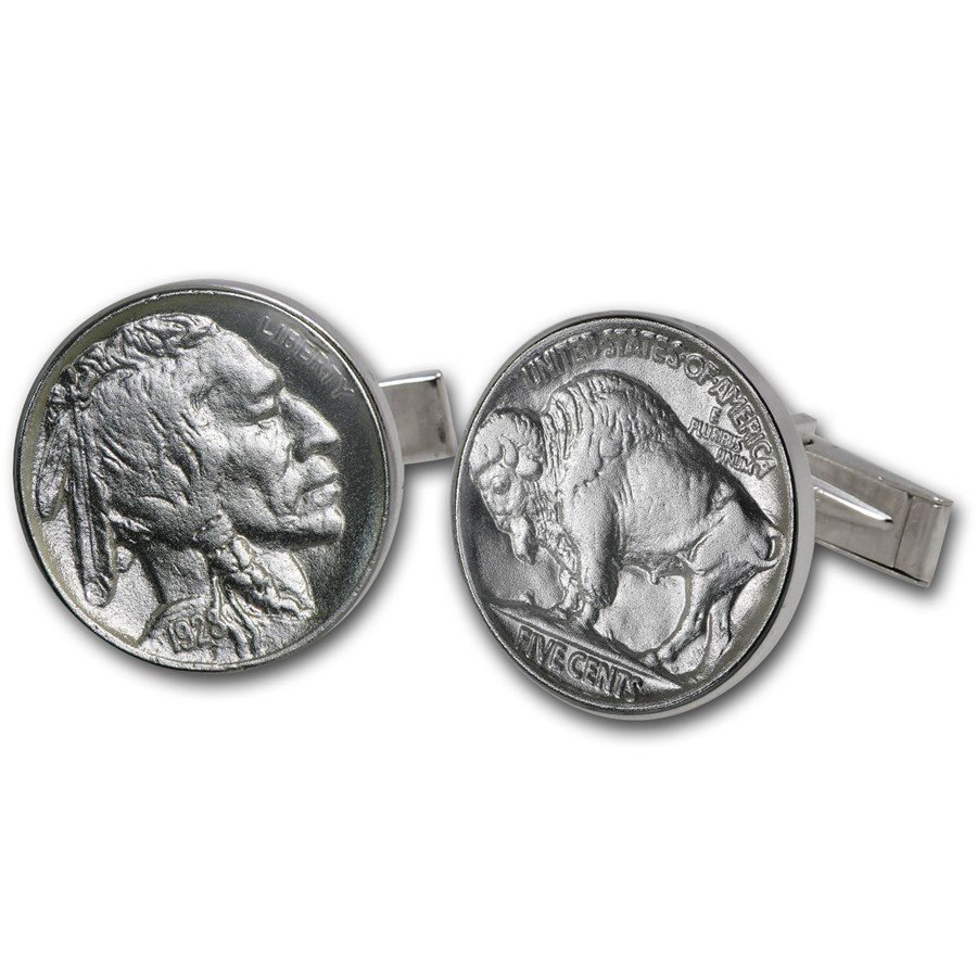 U.S. Buffalo Nickel Sterling Silver Cuff Links