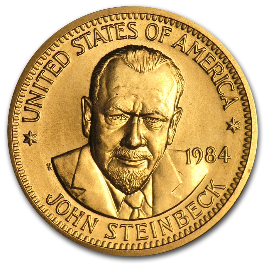 U.S. Mint 1/2 oz Gold Commemorative Arts Medal John Steinbeck