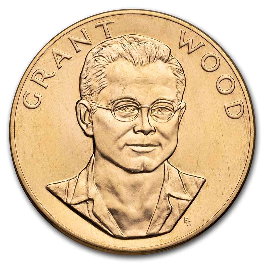 U.S. Mint 1 oz Gold Commemorative Arts Medal Grant Wood