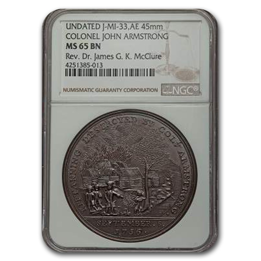 Undated Kittaning Destroyed Medal MS-65 BN NGC