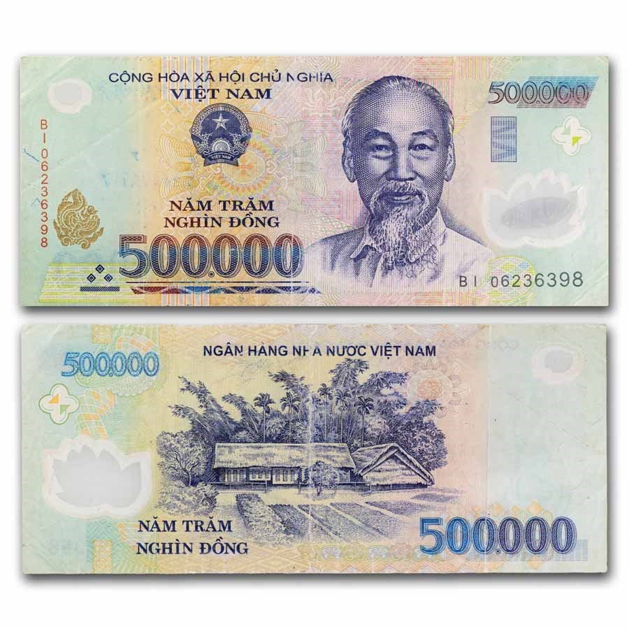 Vietnam 500,000 Dong Banknote Avg Circ